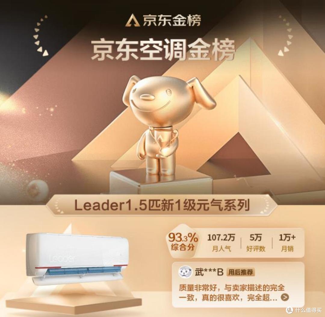 618空调热卖榜第五名:海尔统帅leader空调 元气1.5匹