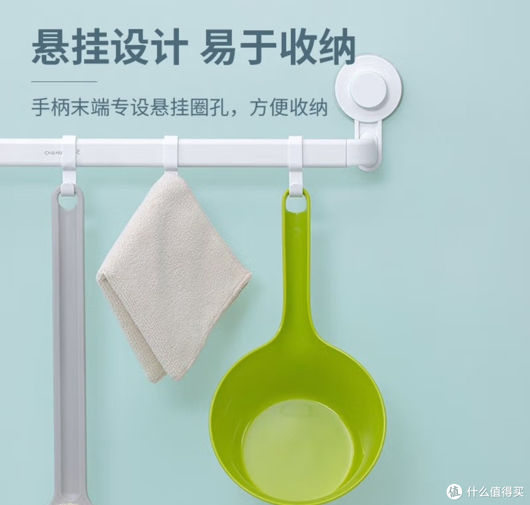 茶花新款绿色加厚长柄带嘴水瓢：厨房浴室必备的水舀子神器