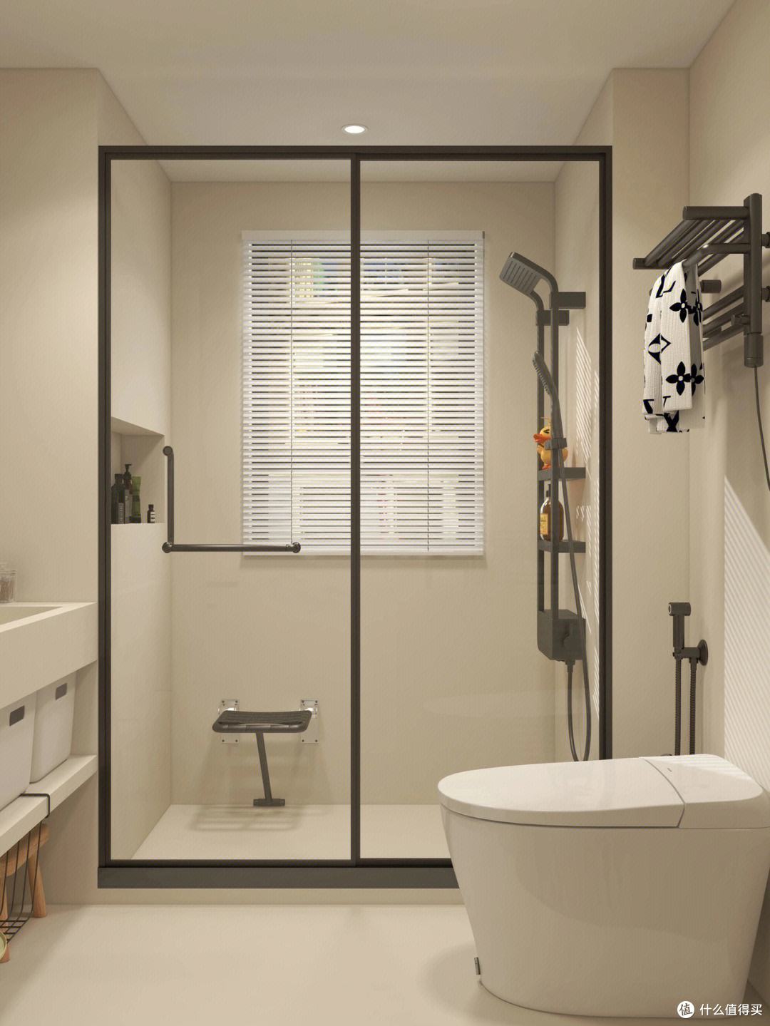 卫生间毛巾架，最妙的4个安装位置，好看又实用，值得借鉴！_卫浴用品_什么值得买