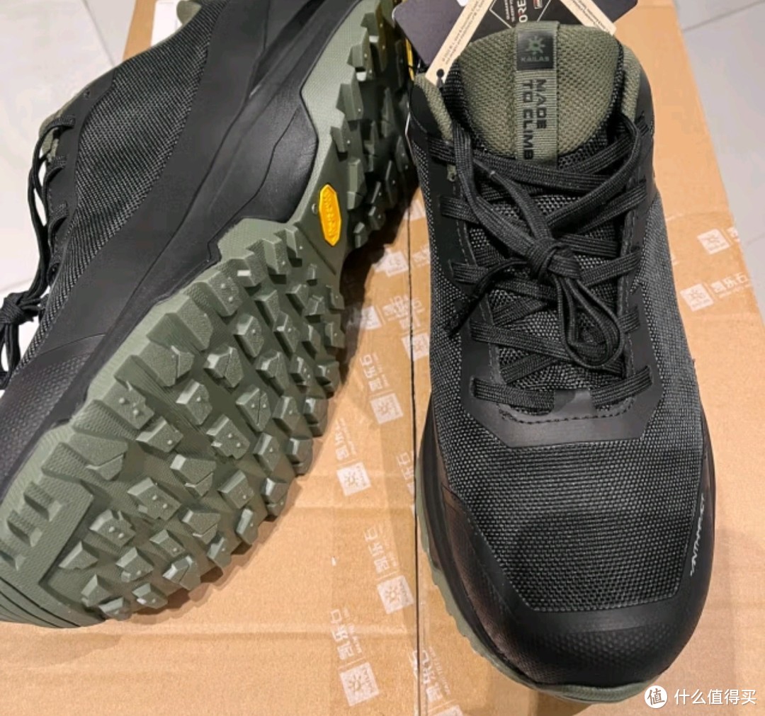 KAILAS凯乐石男款界山徒步鞋GORE-TEX 2L防水透气户外低帮防滑登山鞋 墨黑/墨绿 41