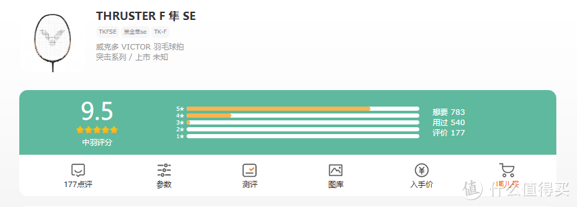 最后补一张中羽评分，相当出色的一支球拍