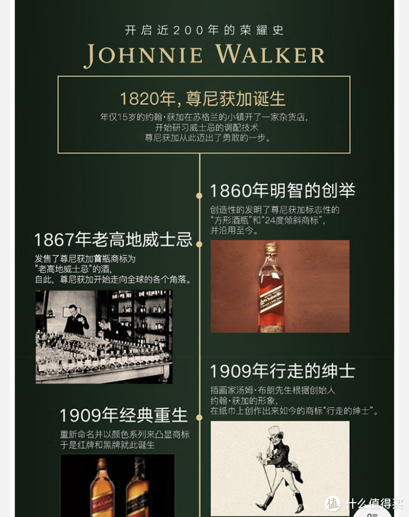 尊尼获加（JOHNNIE WALKER）绿方绿牌 15年 苏格兰 调和威士忌 洋酒全面评测