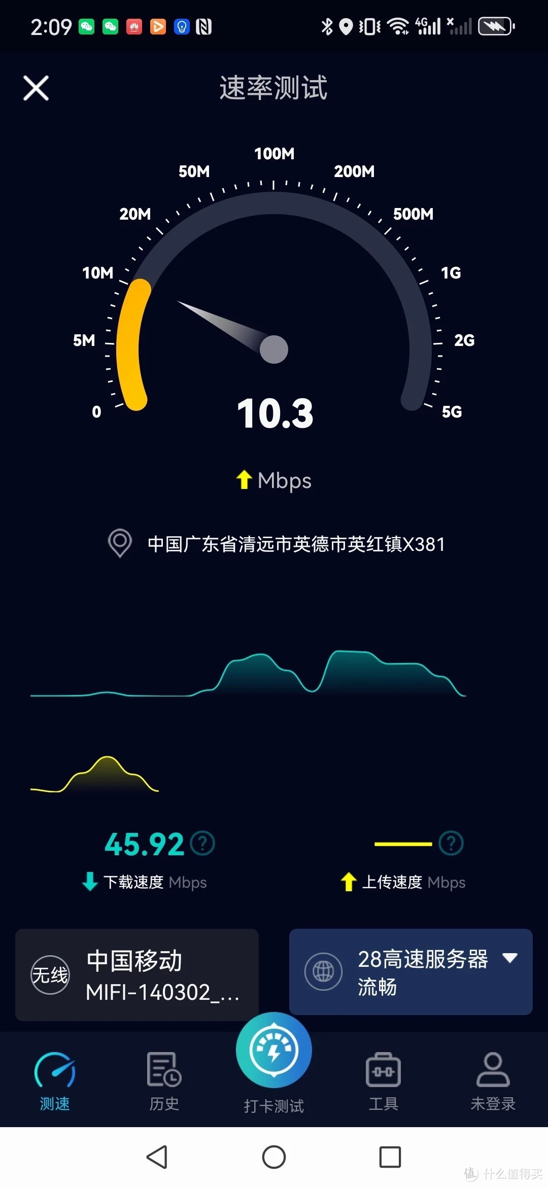 随身WiFi在复兴号动车中的乘坐测试：稳定且速度快