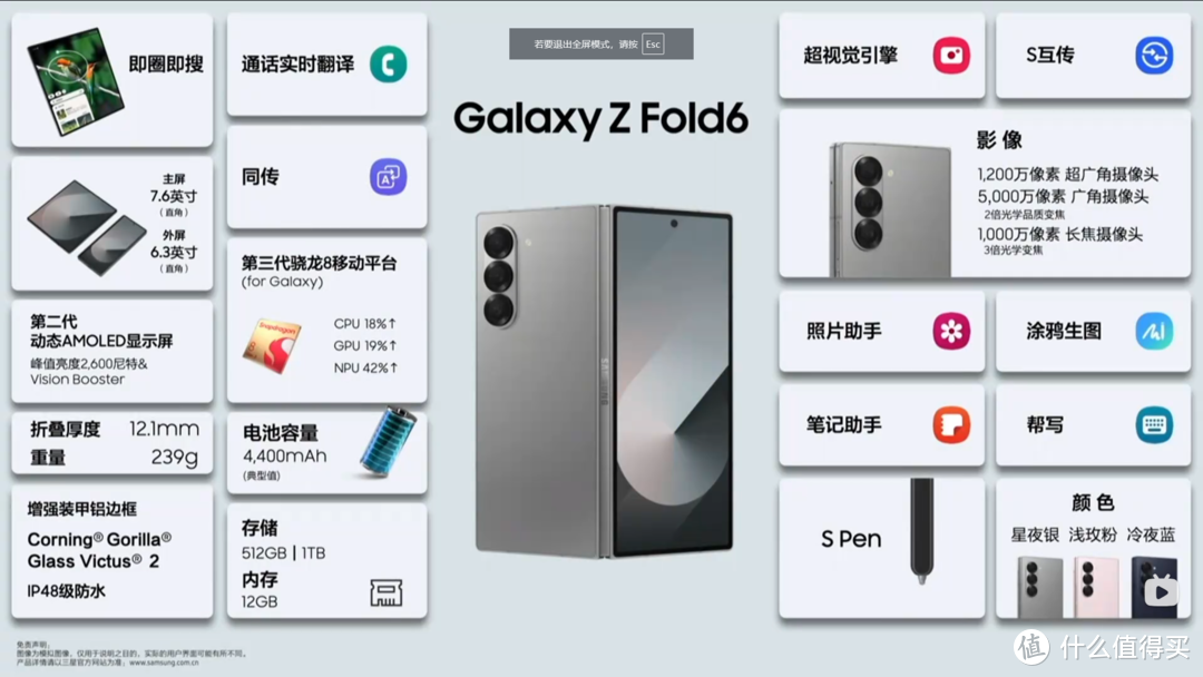 Galaxy Z Fold6各项参数