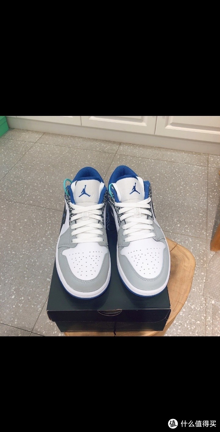 Jordan Air Jordan 1 low se "true blue" 真蓝 爆裂纹 减震防滑耐磨 低帮 复古篮球鞋 男女同款 白蓝