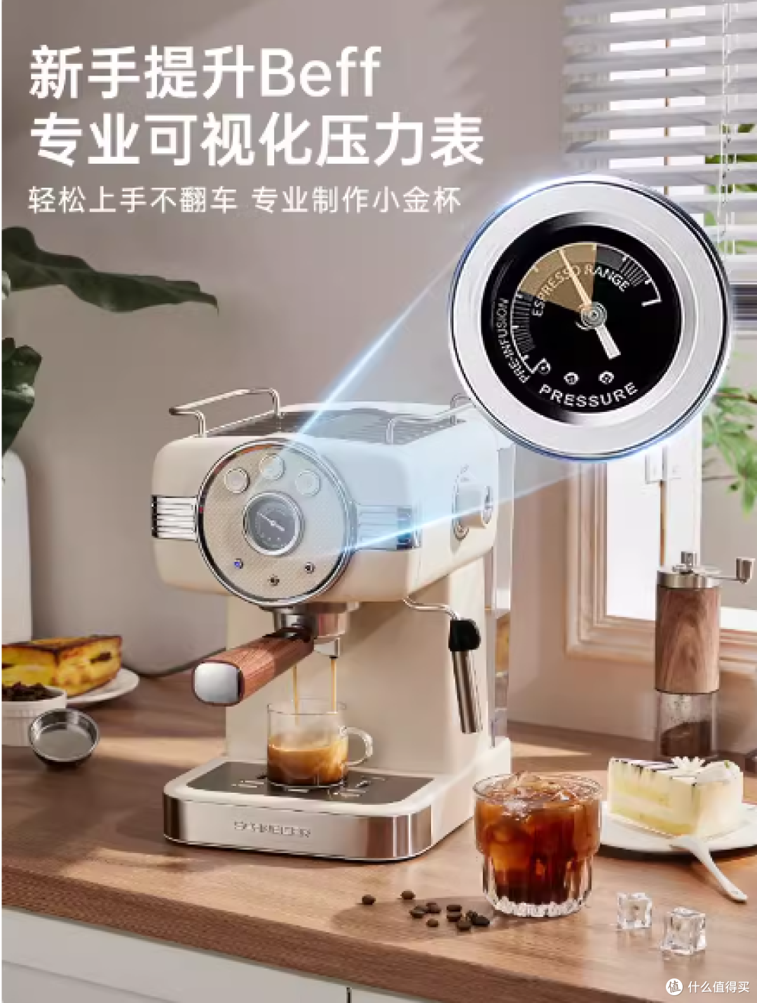 SCHNEIDER施耐德 咖啡机家用意式全半自动办公室一体浓缩奶泡萃取