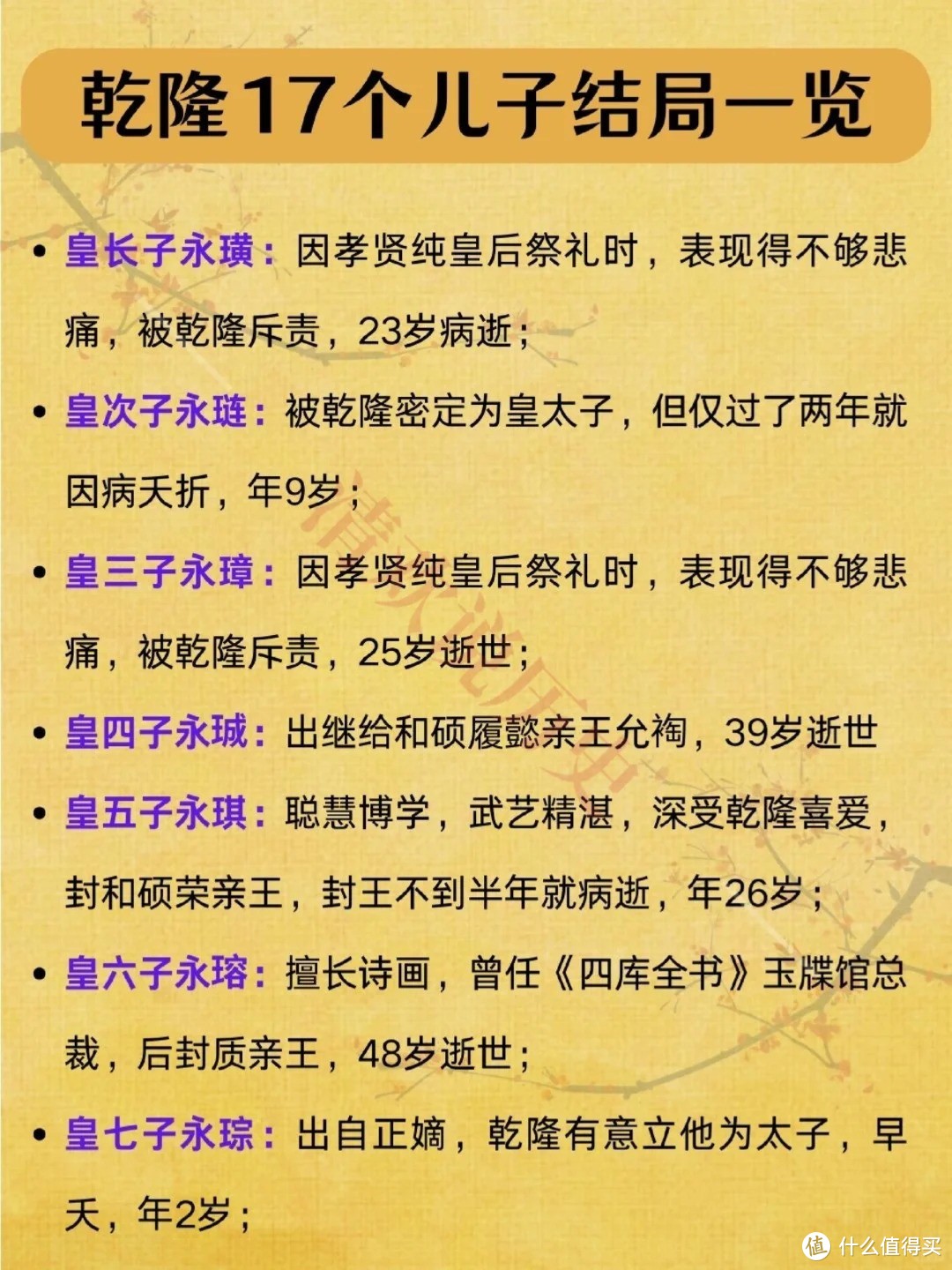 乾隆17个儿子结局如何❓受宠的反而没善终