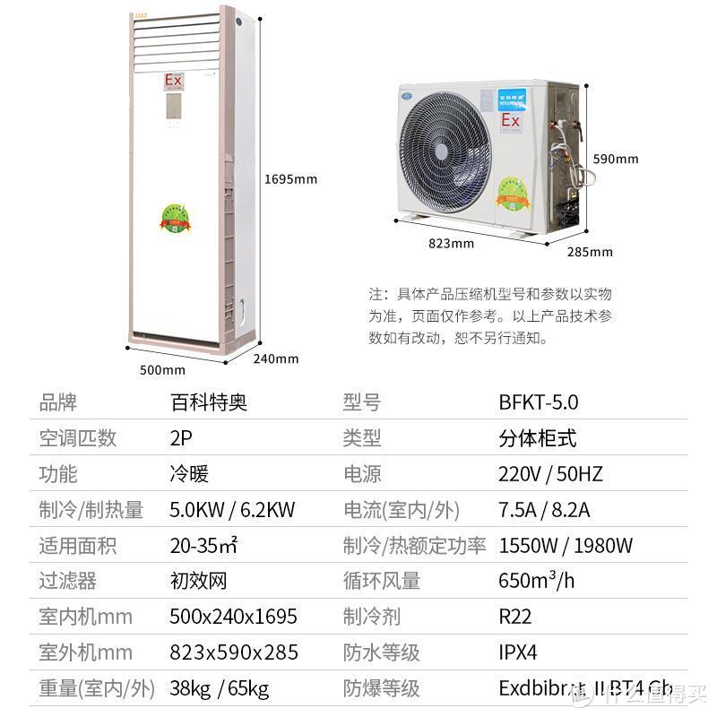 柜式2匹防爆空调 百科特奥BFKG-5.0  防爆等级 ll BT4 Gb