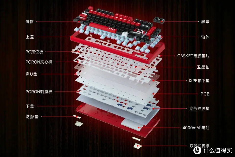 自带小屏 上手微星GK600客制化机械键盘