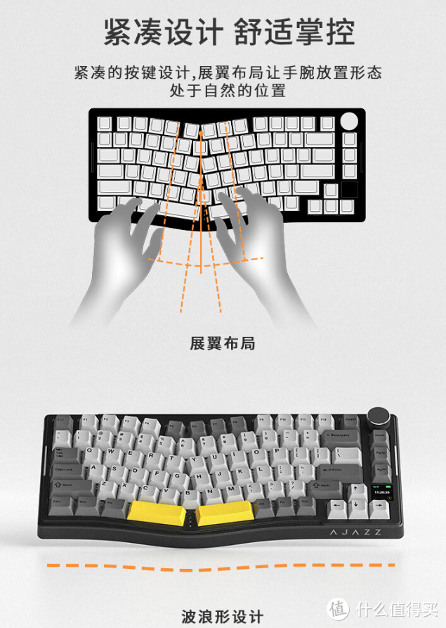 人体工学+结构异型，黑爵AKS075引领键界潮流！