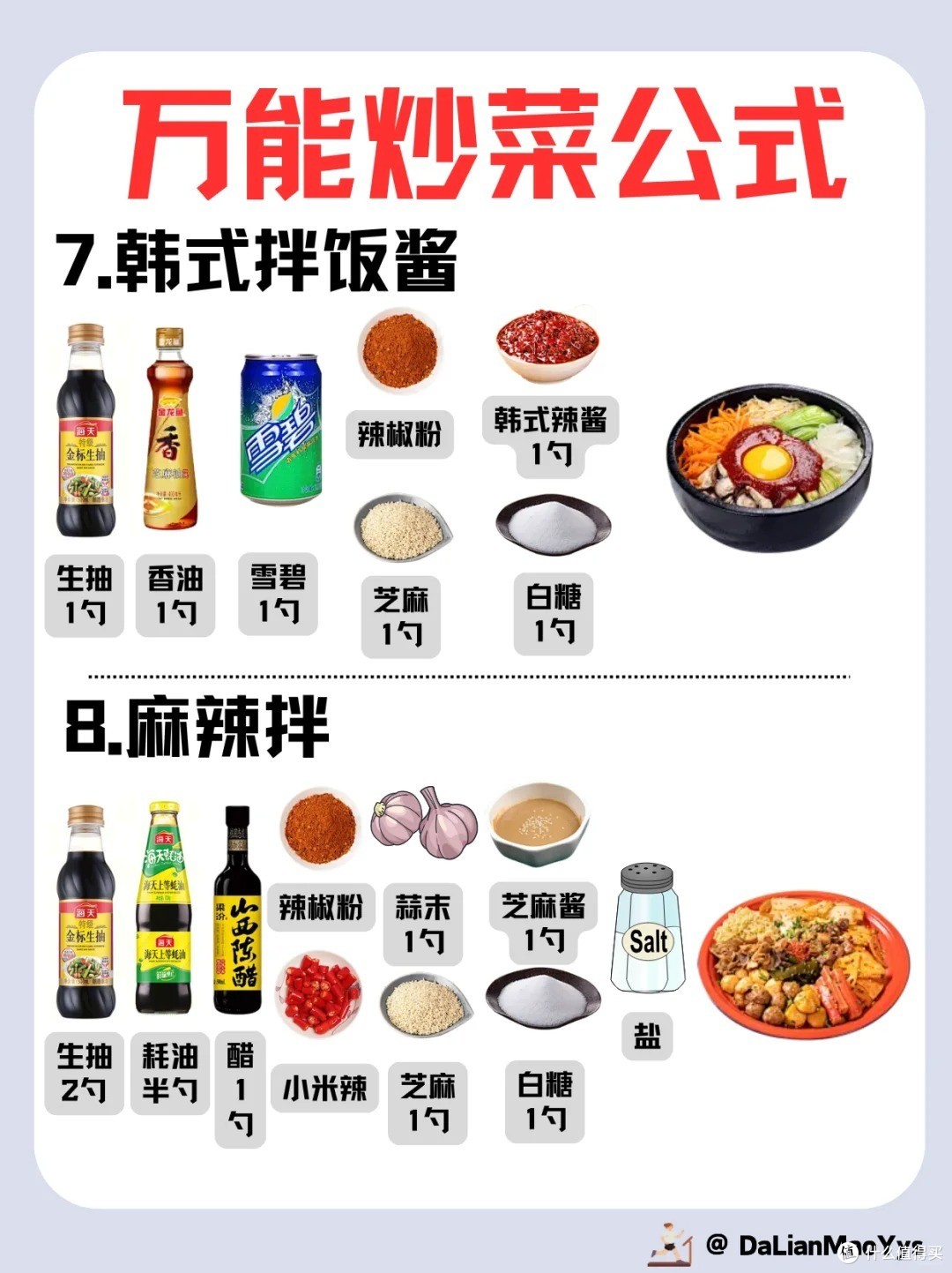 过年准备露两手，所以找到了这个“万能炒菜公式”
