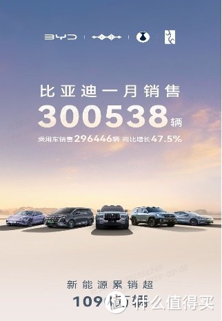 比亚迪新年销量开门红，1月突破30万辆大关