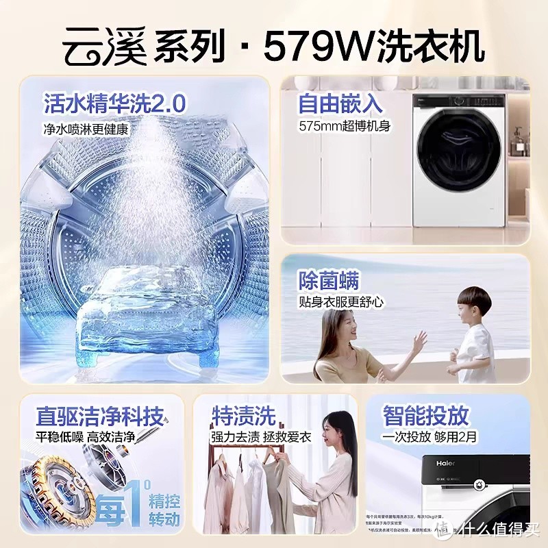 海尔（Haier）滚筒洗衣机全自动溪，国家补贴更划算！