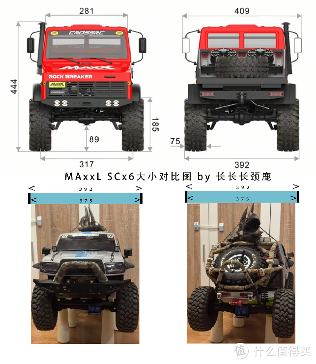 RC攀爬丨​CROSSRC雷龙大小对比SCX6